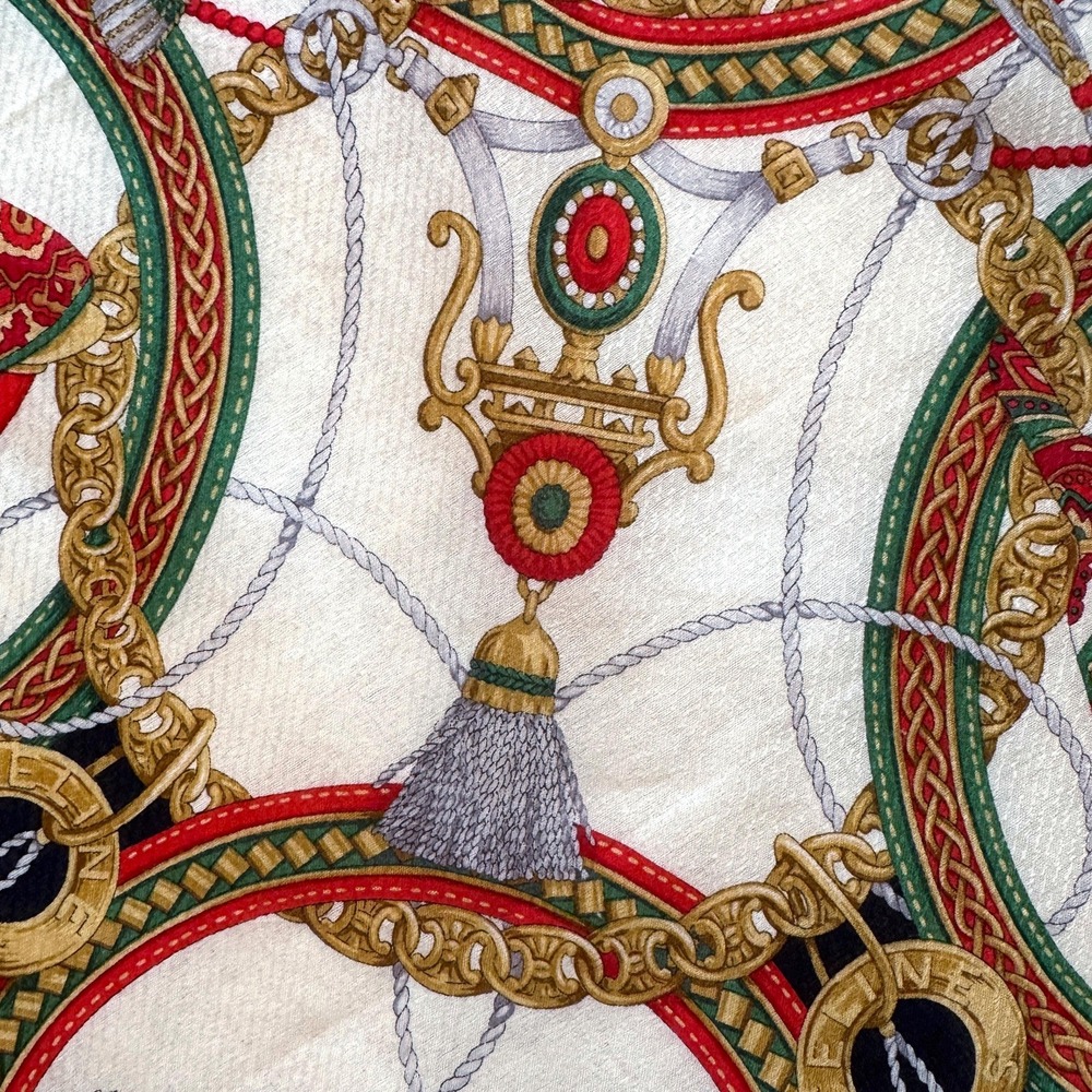 Vintage CELINE Paris Equestrian Foulard Medallion Scarf LIKE‎ NEW - Picture 7 of 7